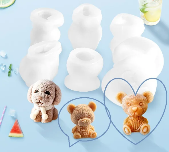 

LOVE'N 2021 burst 3d pig dog and cat ice mold 100% food grade cute trendy bear cake silicone mold baking tools LV035B