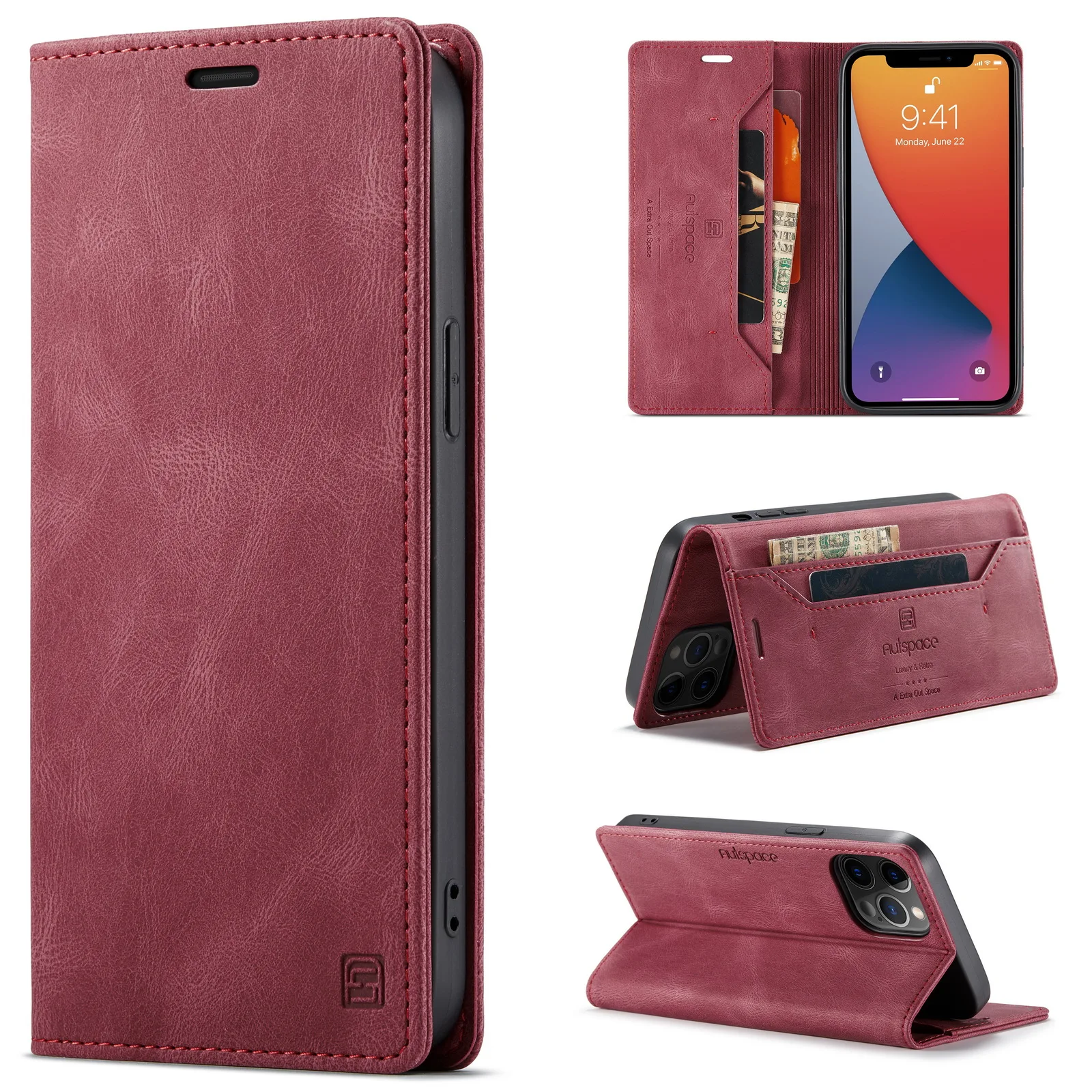 

Luxury Magnetic Flip RFID Wallet Leather Mobile Phone Case With Card Slot For Iphone 12 11 Pro Max X Xr Xs Max 6 7 8