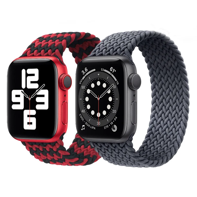 

2020 Braided Solo Loop Nylon fabric Strap For Apple Watch band 44mm 40mm 38mm 42mm Elastic Bracelet for iWatch Series 6 SE 5 4 3