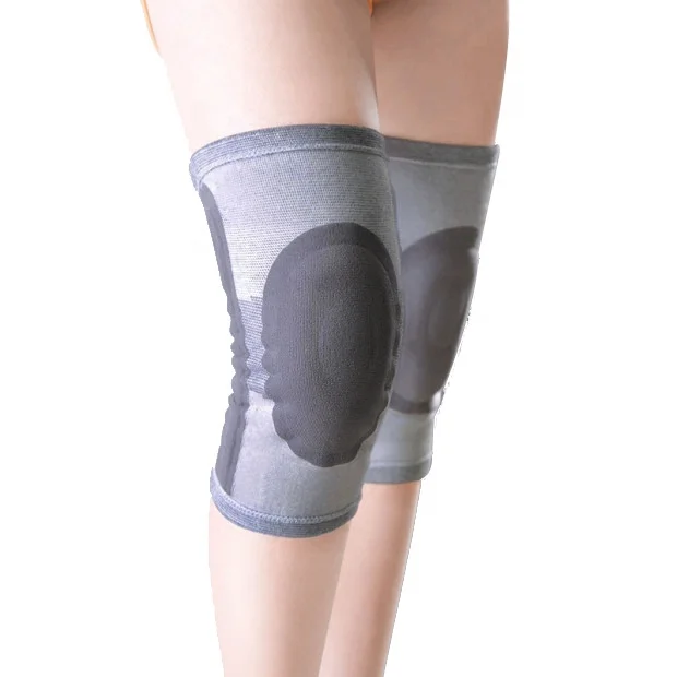 

high Elastic Bamboo Charcoal Silicone Comfort anti slip Knee Brace X-1283, Black, beige knee support