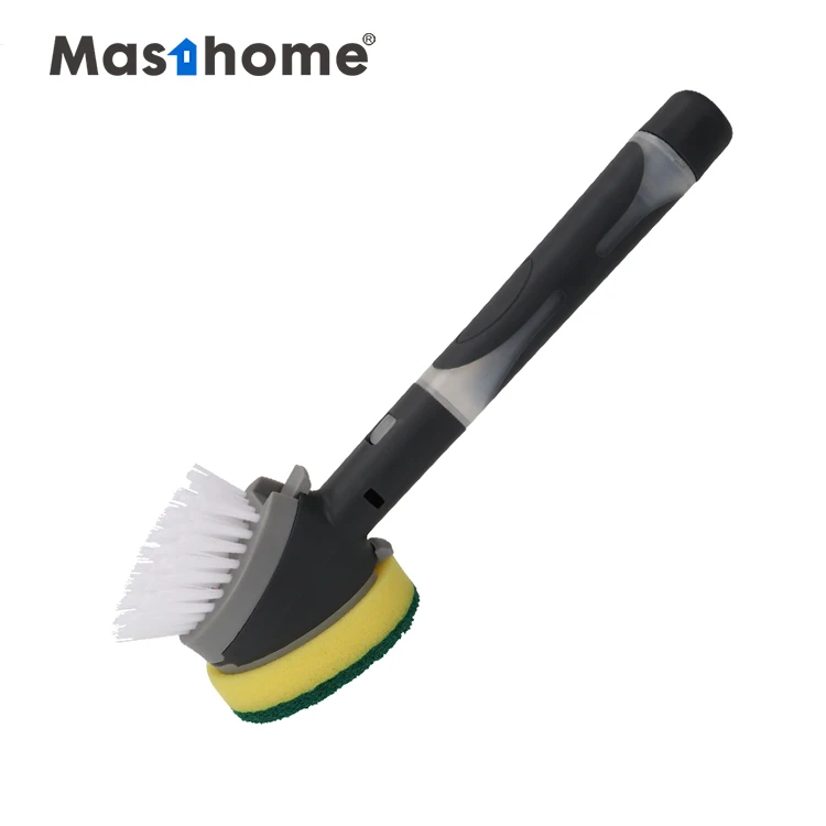 

Masthome Smart kitchen Scrub Soap Dispensing cleaning spray pan Replaceable sponge dish Brush, Blue