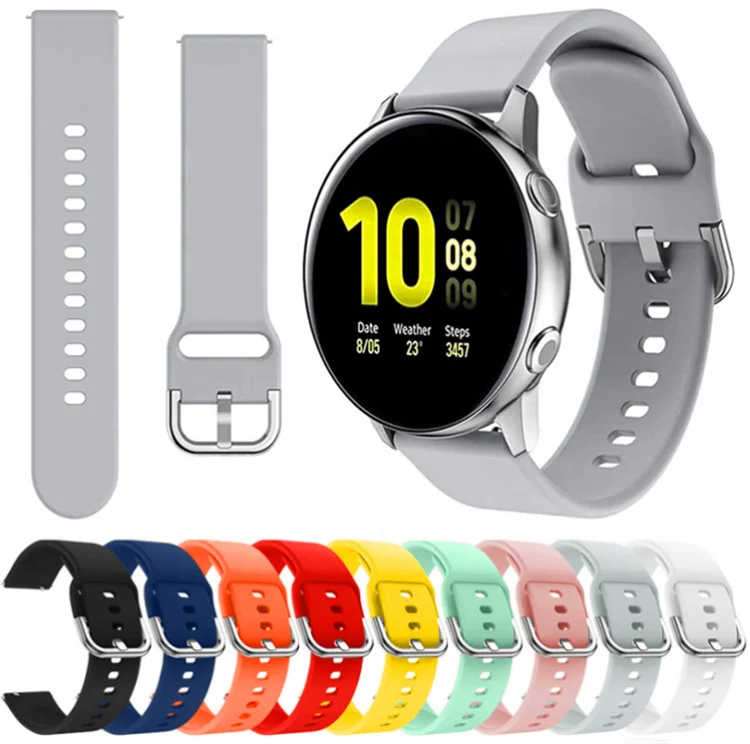 

Suitable for Samsung Galaxy Watch Active smart bracelet pure color silicone watch band 20mm 22mm, 18 colors