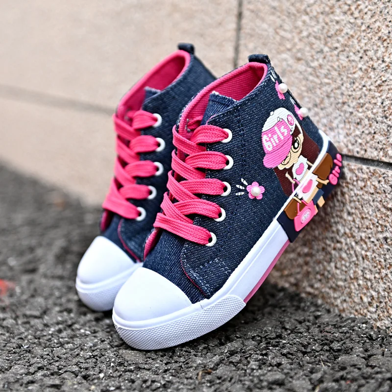 

Kids shoes High-top children's canvas shoes girls school running sneakers fashion children's casual sneakers wholesale