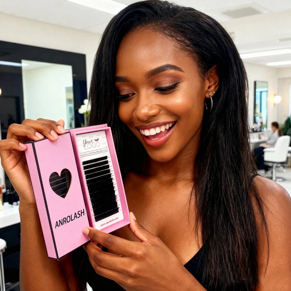 Mega Volume Lash Trays Matte Black Velvet PBT Individual Lash Extension Handmade Vegan Wholesale Custom Label Extensions