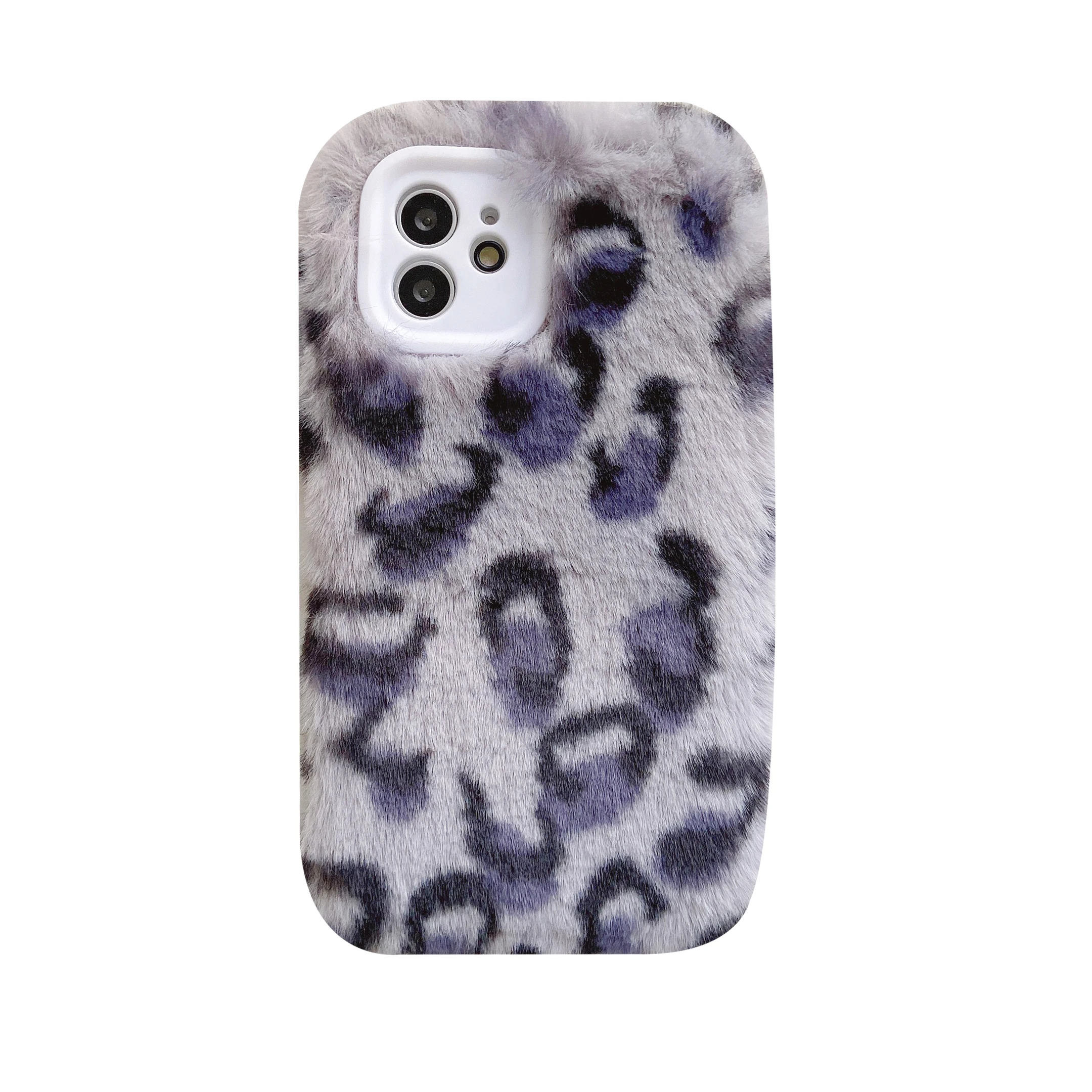 

Fashion Plush Hair Leopard Fur Warm Fuzzy Fluffy TPU Soft Case Skin Cover For IPhone 13 Pro Max XR X XS Max 8 7 6, 4 colors