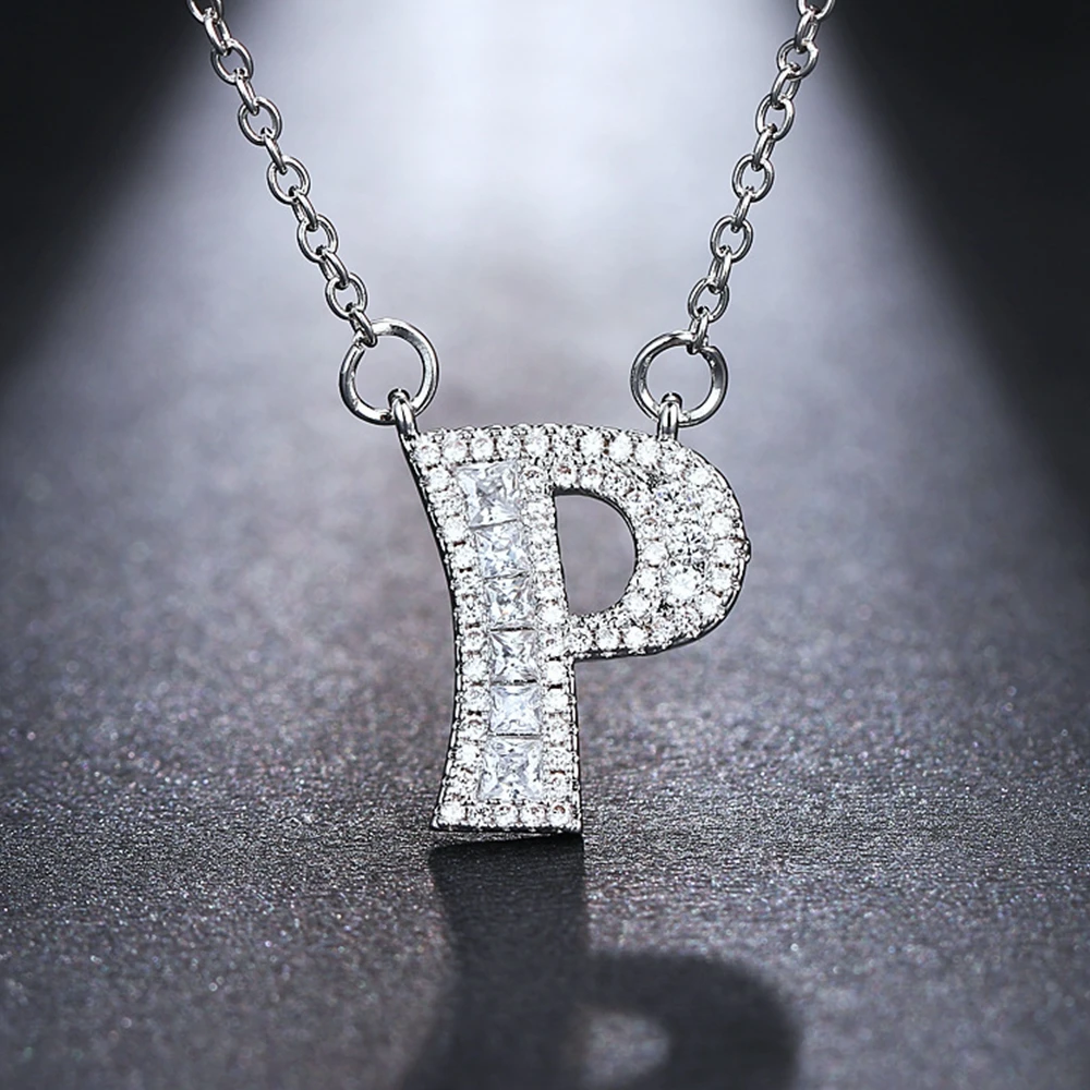 Wholesale Fashion Diamond Initial Necklace Crystal Rhinestone Initial Necklace Buy Initial
