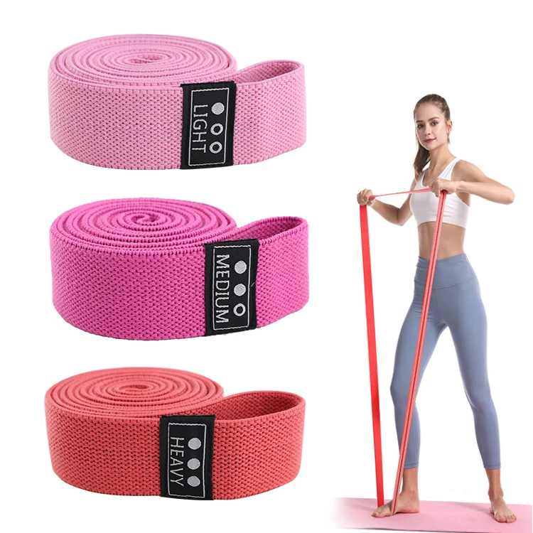 

Fitness Heavy Duty Fabric Exercise Long Resistance Bands Set with custom logo, Pantone color