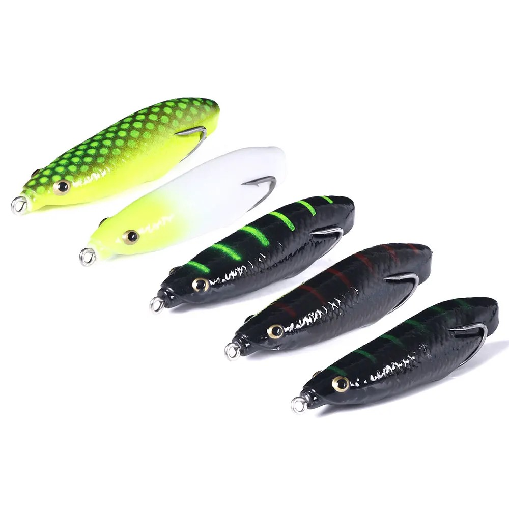 Artificial Soft Frog Bait Fishing Rubber Lure Artificial High Hooks Frog Fishing Bait 85MM 12.7G