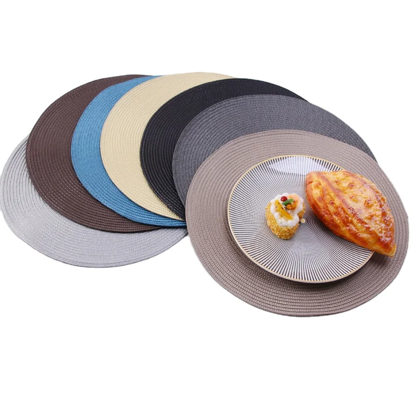 

Factory wholesale round pp woven cheap table mats washable dish placemats, Customized