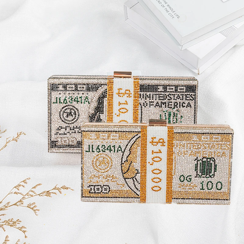 

2021 Colorful Shiny US Money Design Ladies Fashion Purse Women Hand Bag