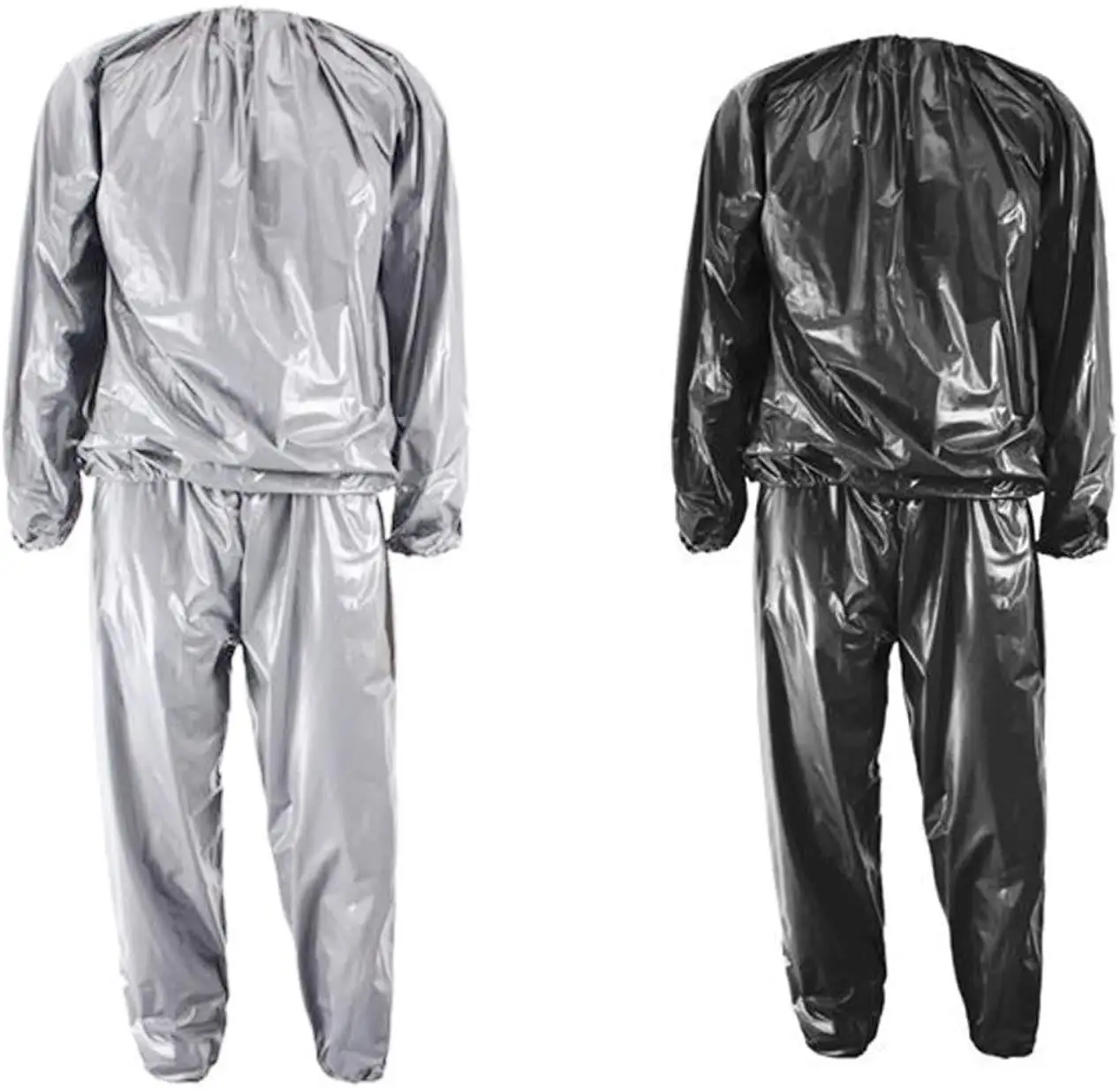 

Wholesale Hot Fitness Exercise Slimming Body Gym PVC sauna suit for men Weight Loss, Black/silvery