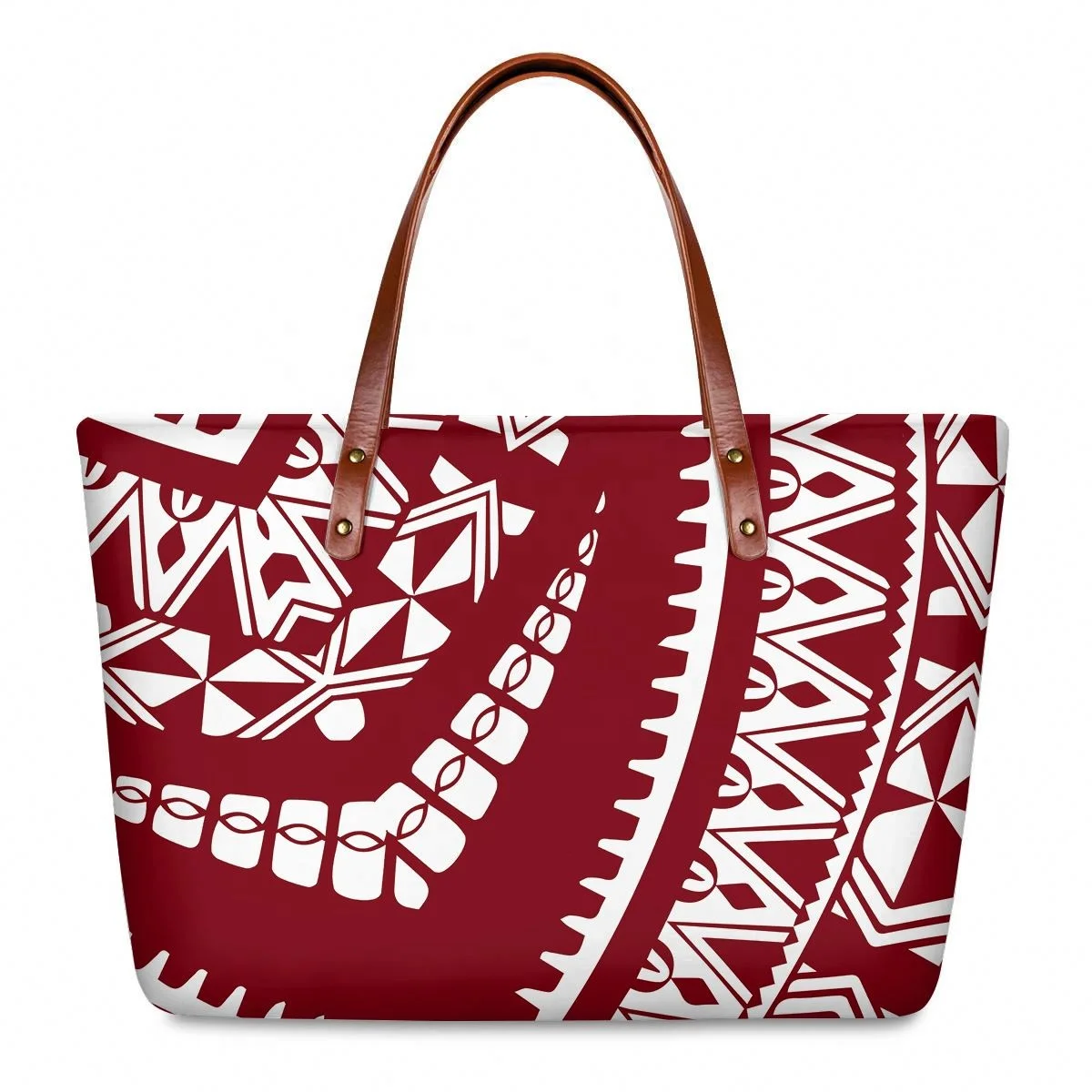 

Polynesian Elegant Red Stripe Pattern Vintage Women Big Size Handbag Fashion Handbags Summer 2021 Women Storage Handbags, Customized