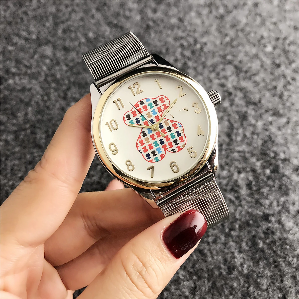 

men quartz wristwatch and bracelet watch kids emporium mens mesh watch men wrist luxury rm bear cartoon wristwatches women, Multi colors