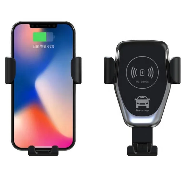 

Q12 Wireless Charger for iPhone for Samsung fast charger Automatic Qi 10W car mount Holder wireless charger for car, Black, white