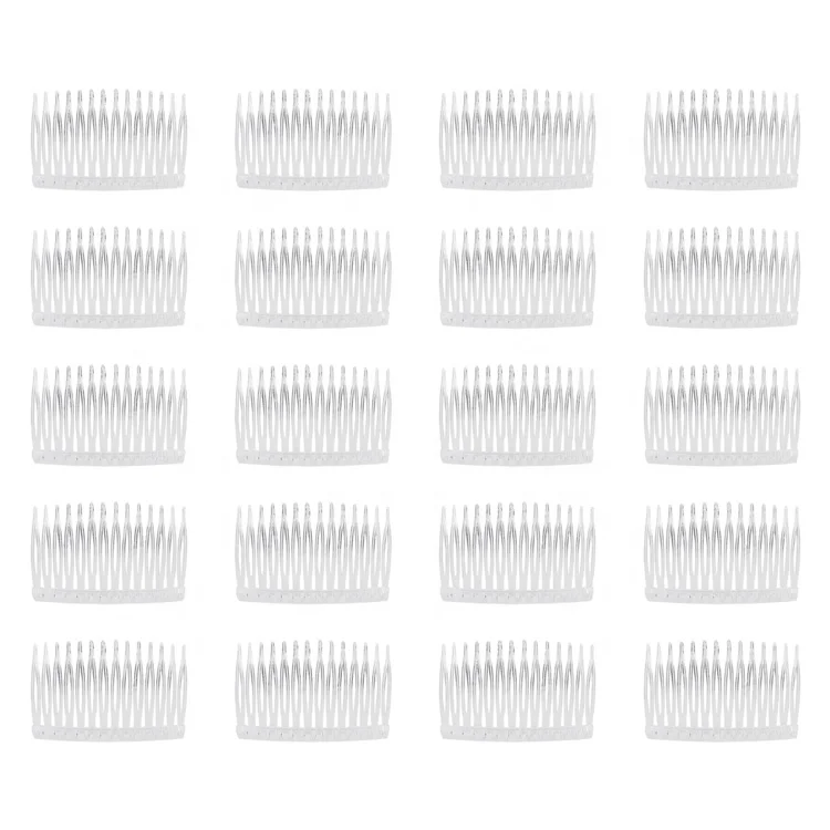 
Wholesale Clear Brown Black Small Wedding Veil Headpiece Updo Bun Holder Plastic Hair Side Comb With Long Teeth for Women Bride 