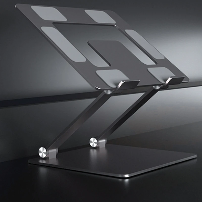 

Wholesale Portable Multi Anti Slip Silicone Pads Foldable Tablet Holder Aluminum Height Adjustable Laptop Stand, Silver and gray