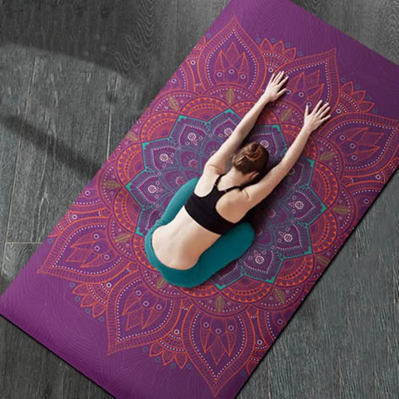 

Double Yoga Mat 72\"x31\"x6mm Large Size Breathable Natural Suede Non-Slip Mat TPE Fitness Gymnastics Dance Pilates Exercise Mat