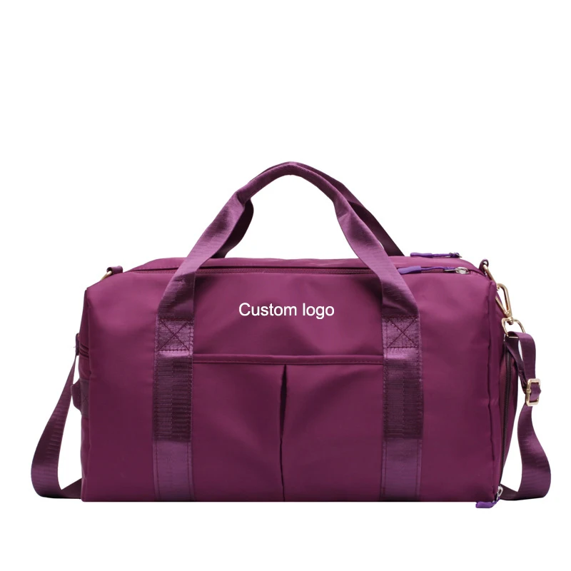

Custom logo Travel duffel gym tote bag for women with shoe compartment, Oem orders welcomed