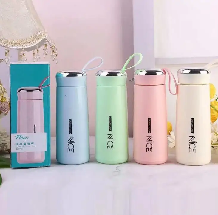 

Wholesale Hot Selling Ins Colorful Water Bottle Transparent Glass Clear Double Layer Glass Cup