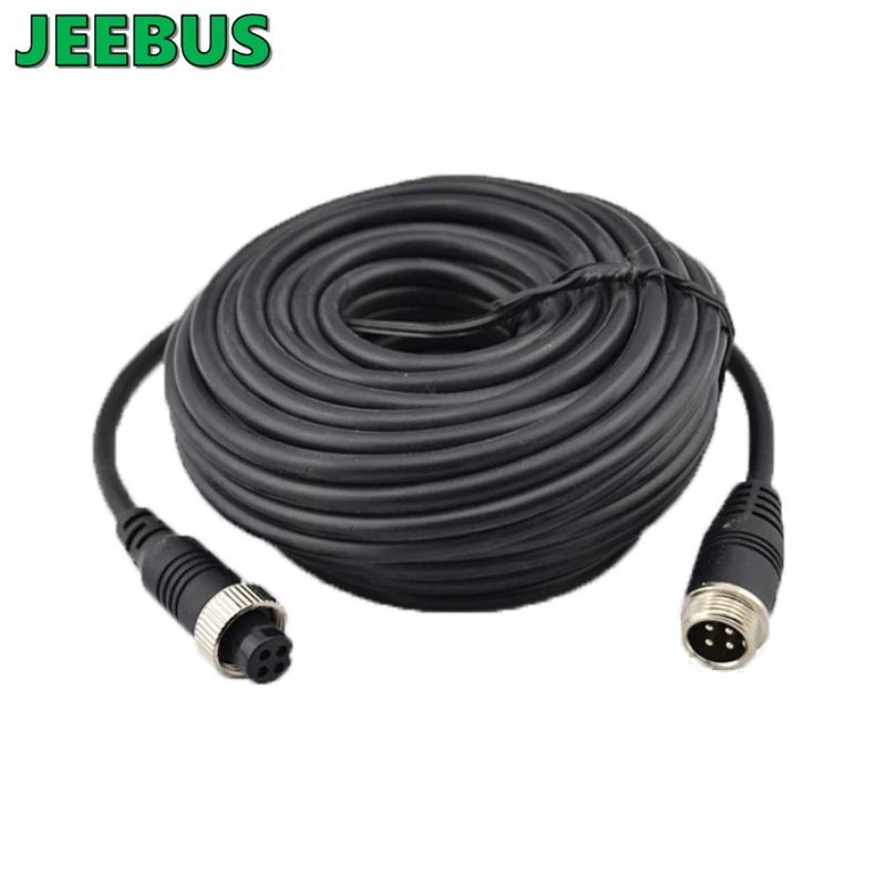 Reverse Rear View Camera Video Extension Cable Pure Cooper Aviation 4PIN with Double Shielding Wire for Truck Bus