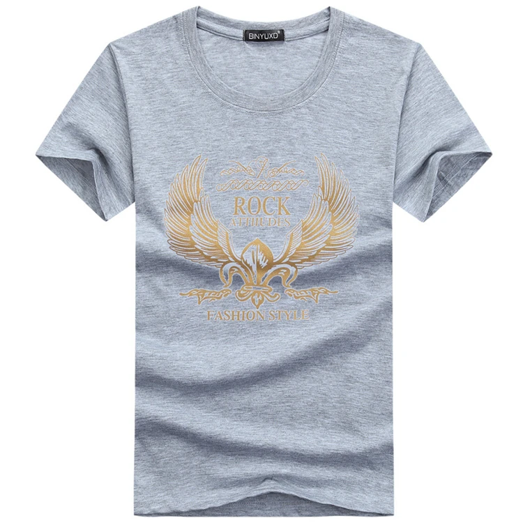 

factory direct sale gold letter eagle printing summer sports short sleeve custom graphic men t shirt casual, You can mix different colors