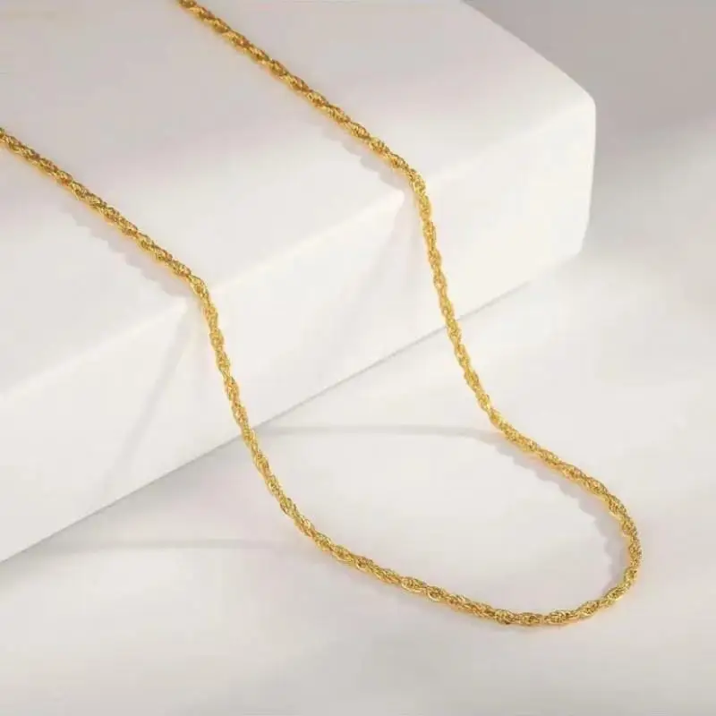 

Certified Jewelry 18K Gold Hemp Flowers Chain Au750 Gold Yellow White Women's Clavicle Chain Water Shell Gold Wholesale