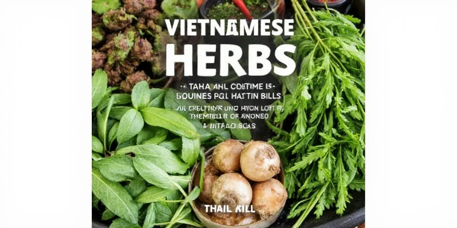 Small urban garden with Vietnamese herbs