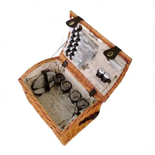 

Factory price handmade willow wicker picnic basket, Natural