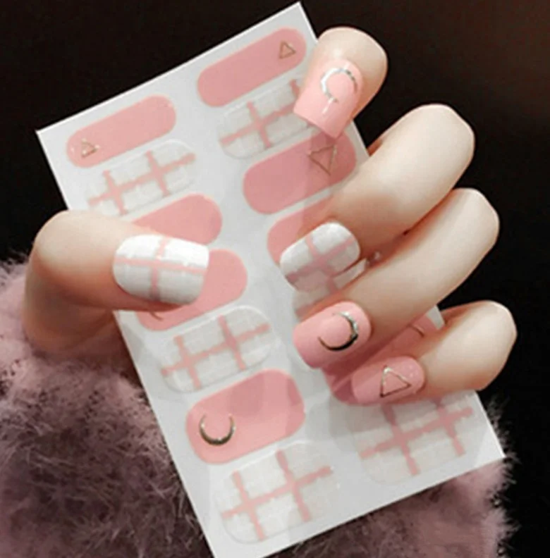

3D Waterproof Nail Sticker Fashion Jump Color Striped Nail Stickers, Picture
