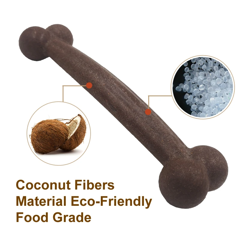 

Coconut Fiber Material Eco-Friendly Food-Grade Bone Shape Chew Toy For Medium And Large Dog