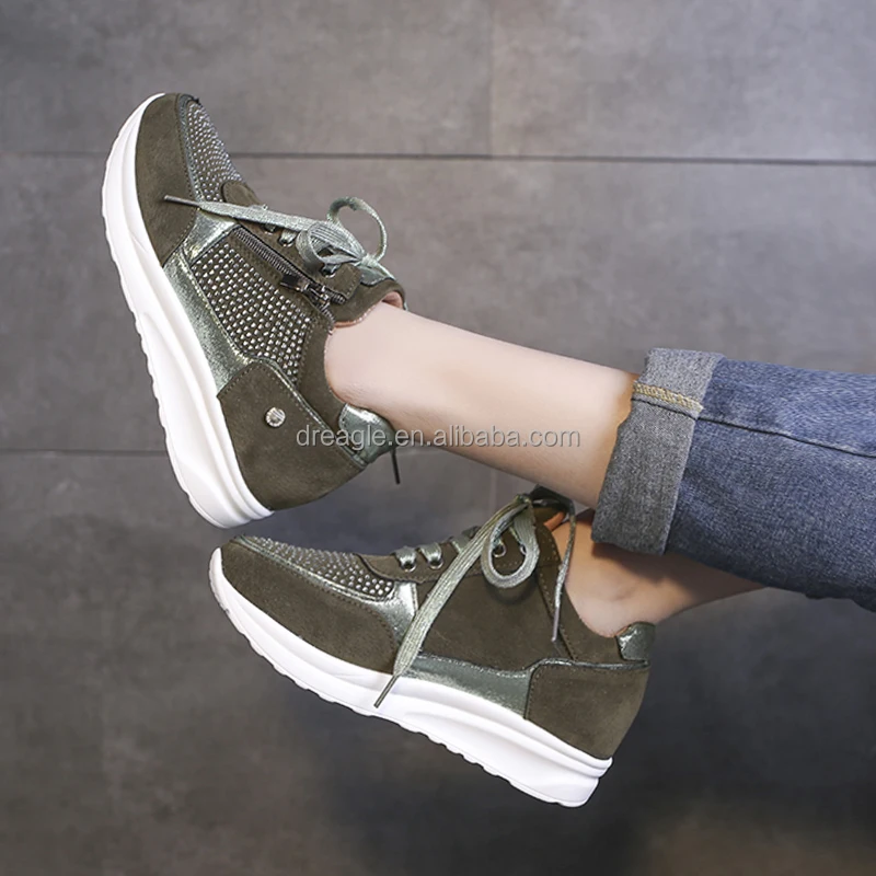 

2021 Women Sneaker sunmer Lace Up Vulcanized Shoes Woman Casual Platform Female Sequined Cloth Shoes Ladies Flat Footwear