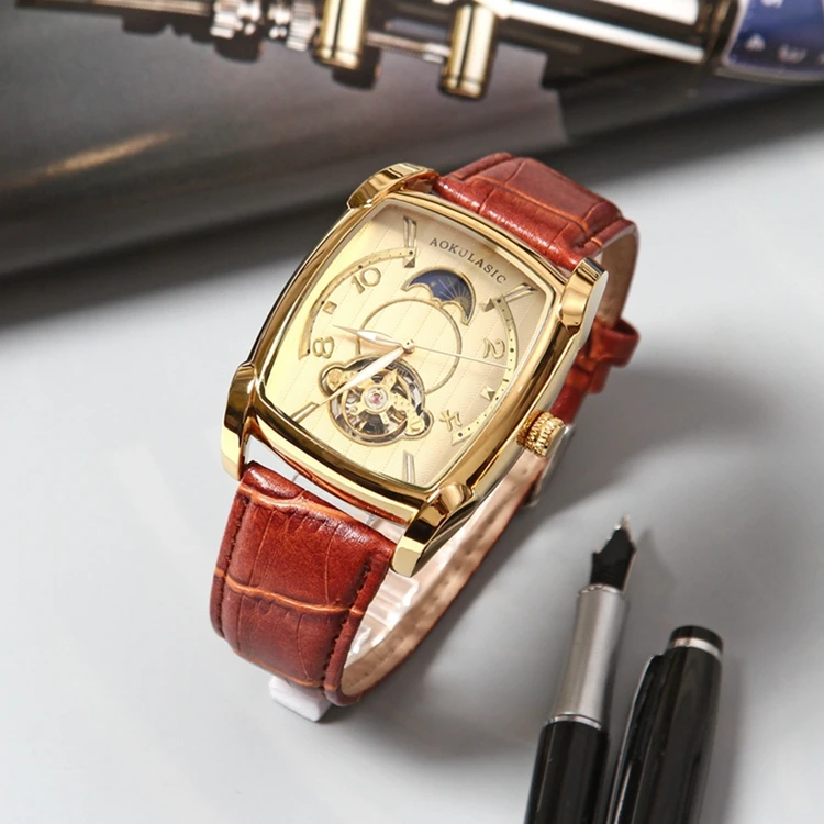 

SEWOR 1931 luxury printed german watches automatic mechanical design leather brand watches man logo
