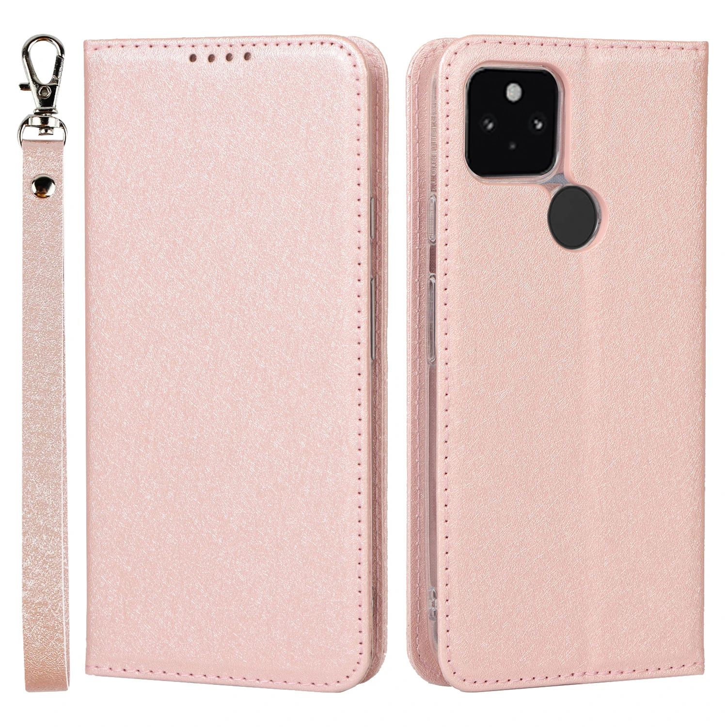 

Luxury Silk pattern PU Leather Flip Wallet Case For Google Pixel 5A with ID card slot, As pictures