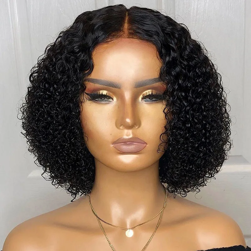 

High-Quality Bob Wig Full Closed Lacecap Addedcoverage High-Temperature Artificial Synthetic Hair Human Wigs, Black