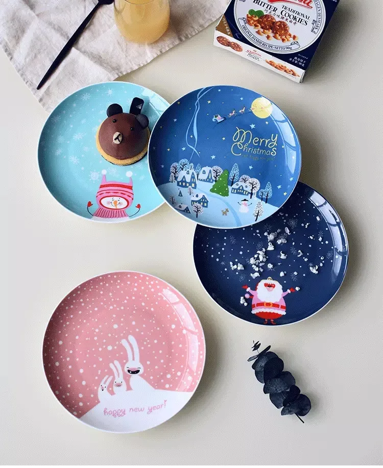 
creative 8 inch ceramic christmas Plates dinner dish for home restaurant hotel 