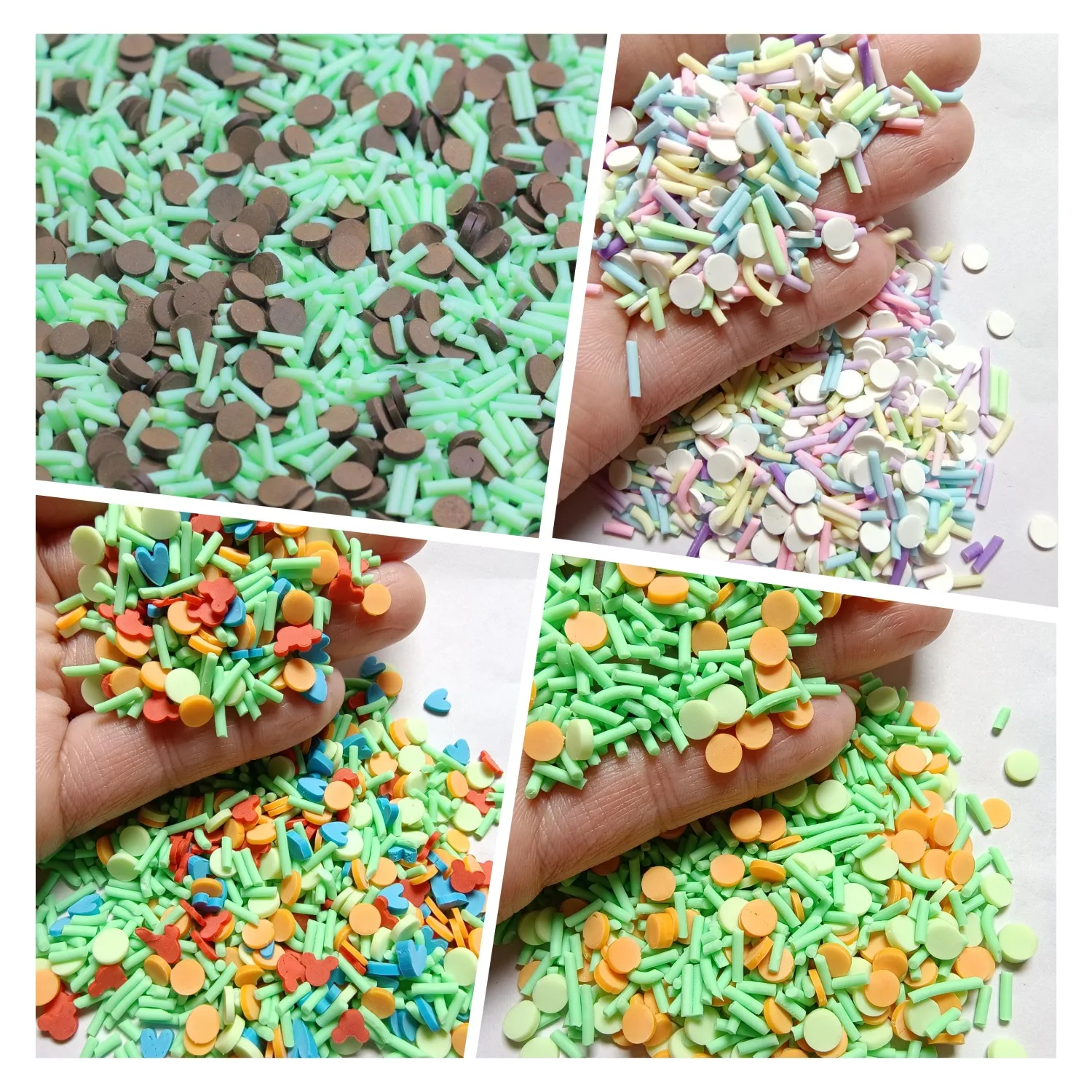 

500g Mixed Polymer Hot Soft Round Clay Long Cylindrical Sprinkles Slices Diy Accessories Slime Decoration Kits Nail Arts Craft