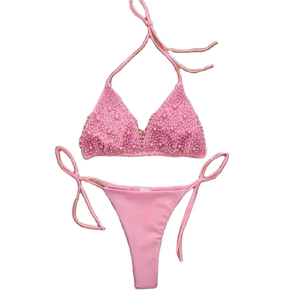 

2021 new swimsuit two-piece swimsuit sells sexy swimsuit pearl bikini