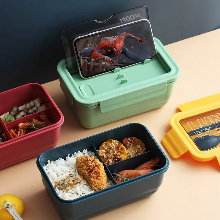 

2023 Hot Sales Food-Grade Plastic Microwave 1100ml Food Storage Container Tiffin Bento Kids Lunch Box