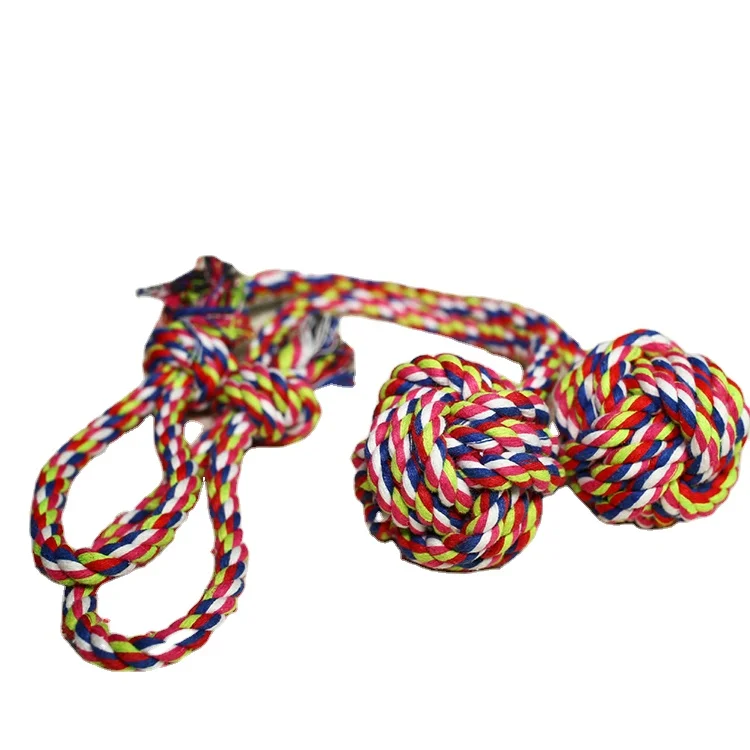 

Support Sample Custom Hand Pull Long Tail Interactive Rope Pet Dog Toy Balls, Customized color