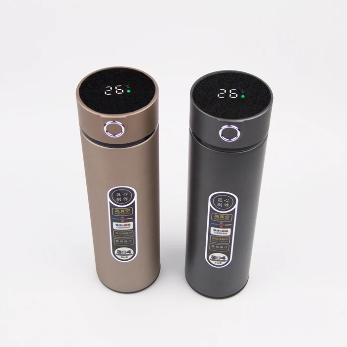 

18oz 500ml Double wall bpa free stainless steel insulation thermos water bottle with LED temperature display screen
