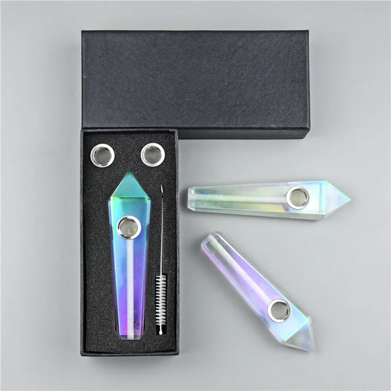 

Wholesale High Quality Healing Stone Smetling Quartz Pipe Crystal Pipe For Smoking, Mixed