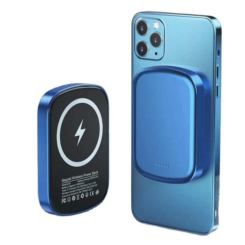 

trending High Capacity 10000mah 15W magnetic power bank fast charge wireless Charging mini powerbank For Iphone 12 13 Pro Max, Blue,green,gray