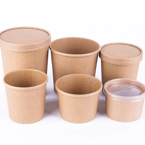 
Disposable Hot Soup Paper Cup with Lid,Custom Kraft Paper Cup 