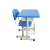 Dark blue student desk and chair,Plastic iron table and chair,High quality middle school high school table and chairs
