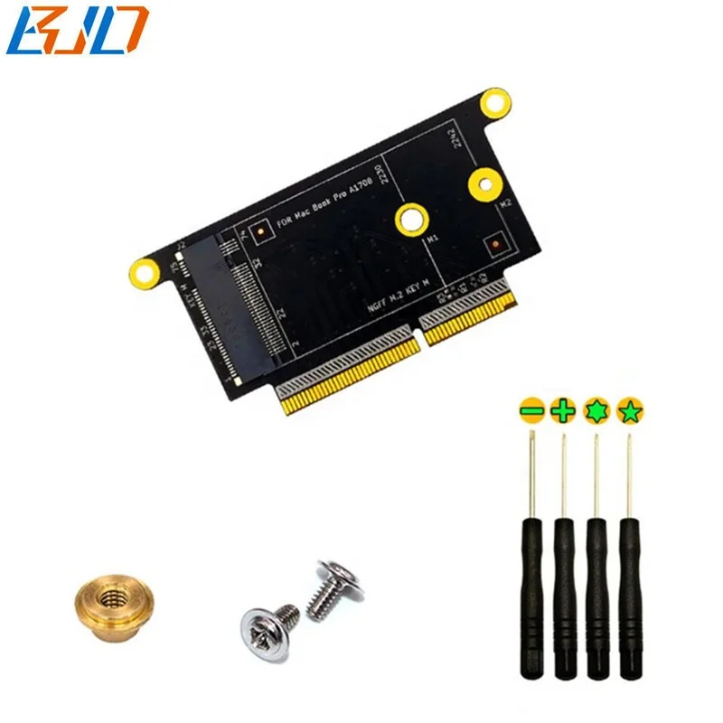 

M2 SSD Adapter For Macs A1708 NVMe M.2 NGFF SSD to 2016 2017 MacBooks Pro A1708 SSD Adapter Card, Black