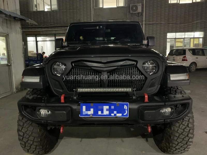 Front grille for Jeep Wrangler JL 2018+ accessories 4x4 offroad black grille for Jeep