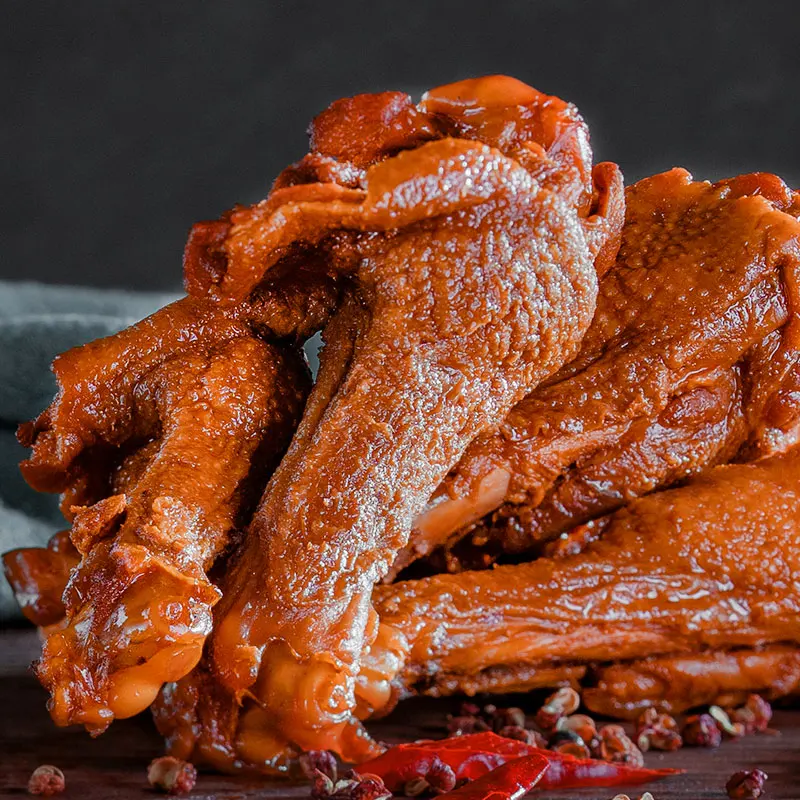 
ShuDaoXiang Hot Spicy Braised Duck Legs Spicy Food 100g Yaxiaotui OEM Roast Duck Snack Wholesale China Duck Legs 