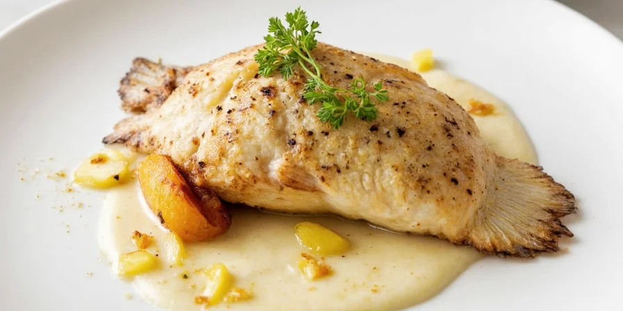 Sear tilapia fillet with golden crust