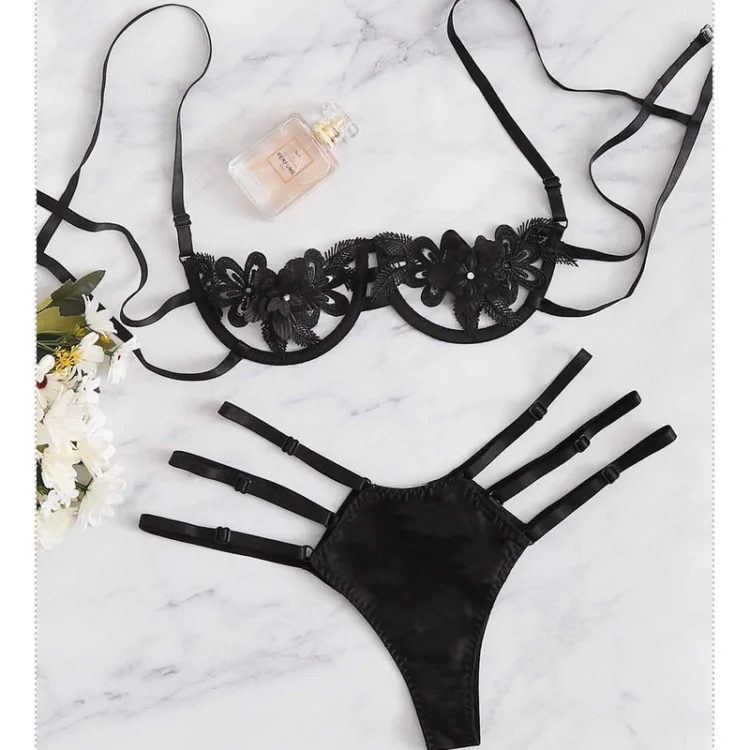 

2020 Women's Sexy Lingerie 2 piece set Lingerie tape g string in turkey plus size stretch Lace high-end lingerie short set, 3 colors