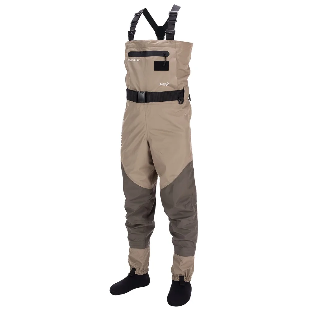 

Bassdash Breathable Waterproof Chest And Waist Convertible Fishing Hunting Waders Stocking Foot